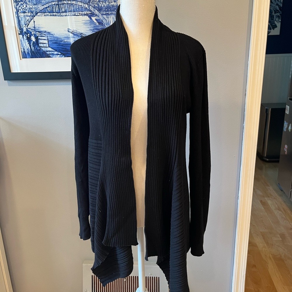 NWOT White House Black Market Black Asymmetric Cardigan